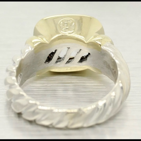 David Yurman Sterling Silver and 14k Yellow Gold Noblesse Cable Ring - Picture 10 of 15